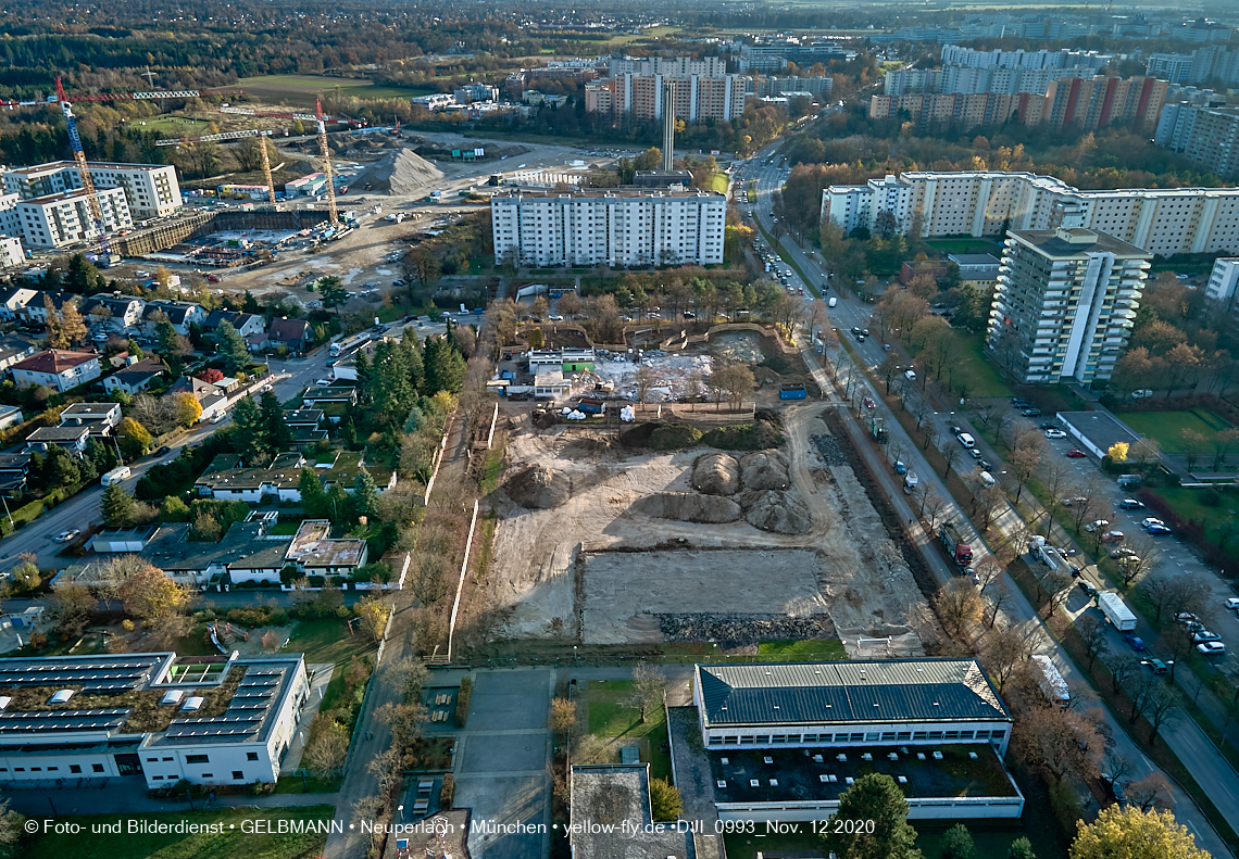 12.11.2020 - Baustelle der neuen Grundschule am Karl-Marx-Ring in Neuperlach